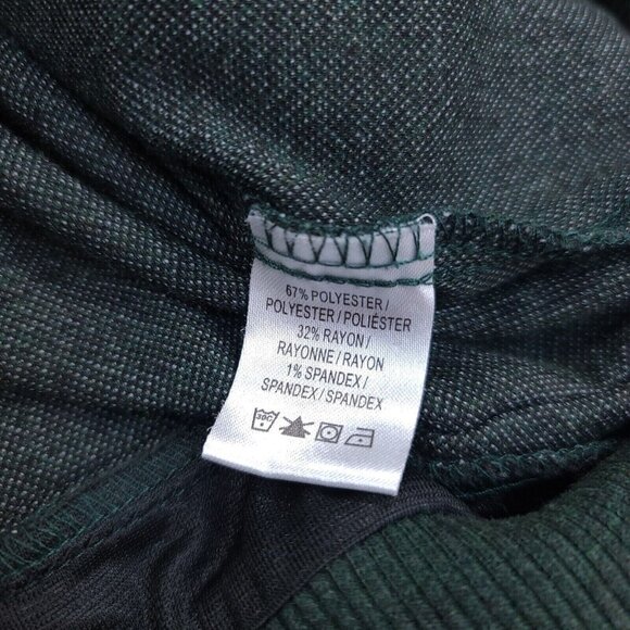 Fairway & Greene Mens Tech Patch Golf Sweater Size Large Green Leather 1/4 Zip - Picture 6 of 10